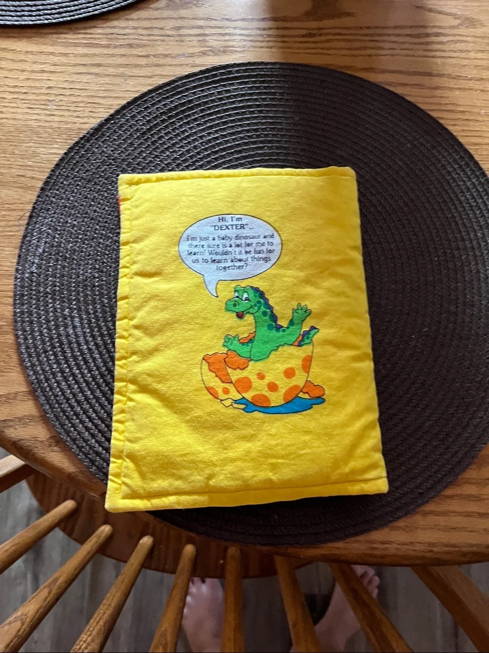Dexter the Dinosaur Yellow & Green Cloth Learning Book